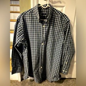 Club Room Men’s dress shirt size 17 32/33 Green plaid